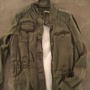 Olive green military jacket